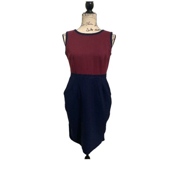 Lands End Sleeveless Colorblock Ponte Dress Size 8P - Picture 1 of 6